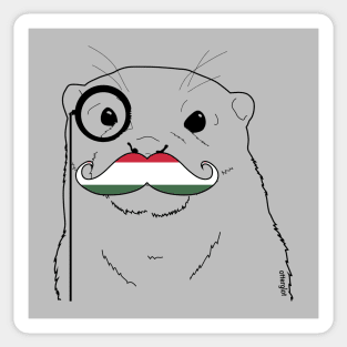 Mustache Flag Hungary Sticker